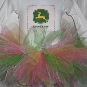 Baby girls John Deere custom tutu set. Sz newborn, 3 6 9 12 18 24 mos. 2T 3T